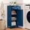 Freestanding Bathroom Floor Cabinet 1 Drawer 3-Tier Shelves MDF Blue 132 Lb